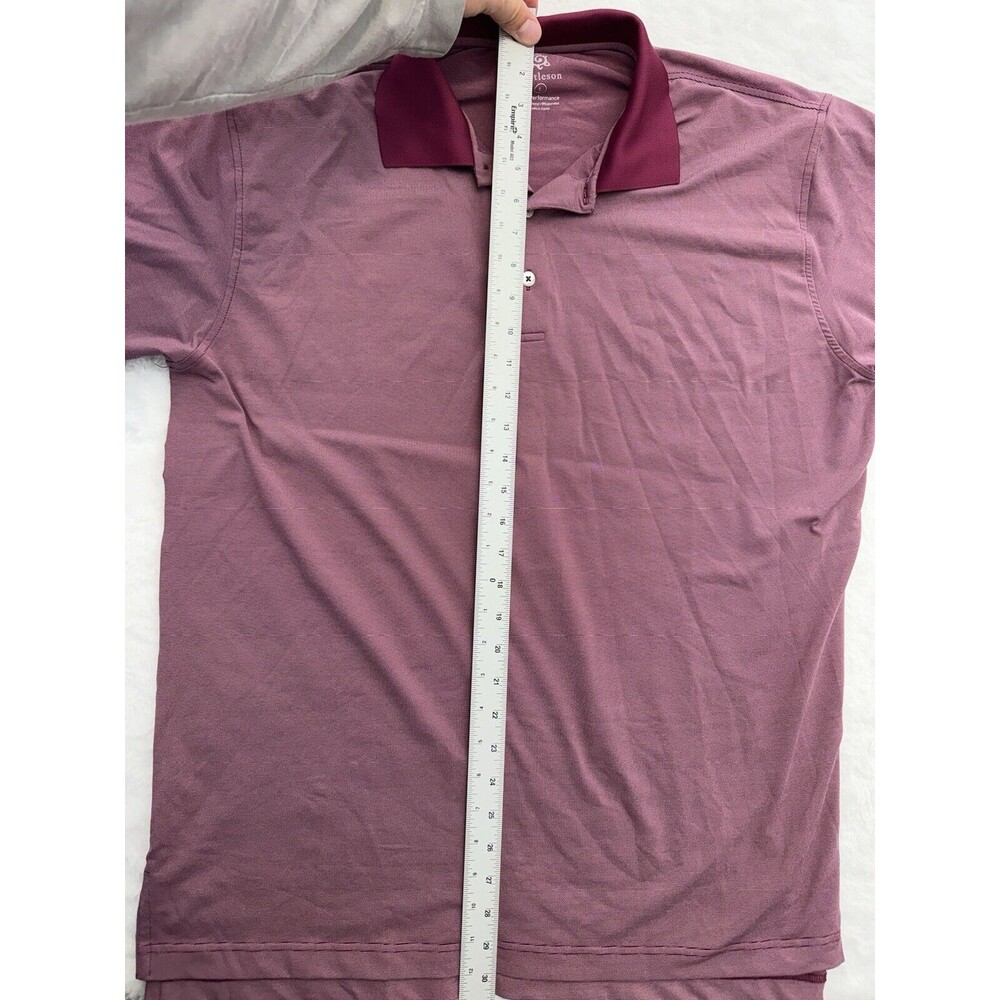 Turtleson Burgundy Golf Polo Shirt Mens Tour Performance Size Large - Picture 4 of 6